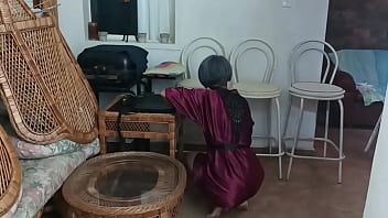 I took her from behind in the living room kitchen and she was moaning like crazy with her lingerie on