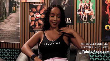 Busty hot black pornstar lily fire interview and podcast