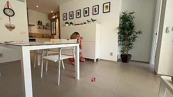 She gets an orgasm when she gives a blowjob with an anal plug and that's not all