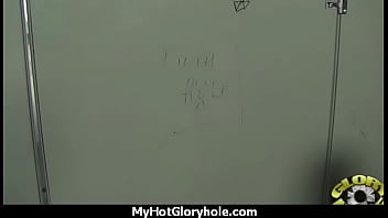 Horny ebony suck the juice from big white gloryhole 3