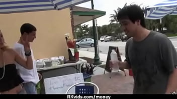 Tight teen fucks a man in front of the camera for cash 17