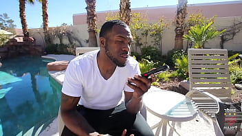 Brunette alli black got bbc by the pool rome cums on her ass