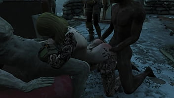 Fallout 4 gangbang with raiders
