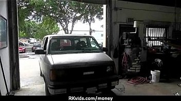 Sexy teen nails her butt on hard dick for cash 5