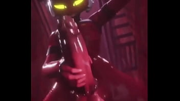 Helluva boss moxxie jerking his cock in the alley