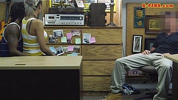 Black guy let the pawn guy fuck his short hair blonde gf