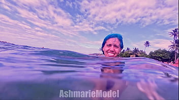 All natural babe swimming naked slow motion