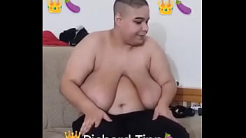 Dumb slut displays massive melons