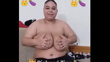 Dumb slut displays massive melons