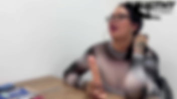 Hot teacher masturbates with photos of her student