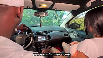 I take home an incredible busty woman and she can't hold back—she asks me to show her my dick in the car