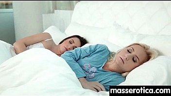 Teen eats milf pussy at oily threesome 1