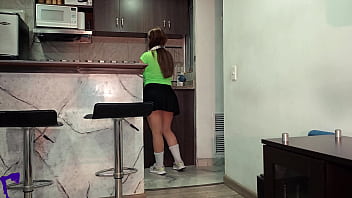 Latina milf stepmom in gym outfit riding me hard fucked hard with big tits and cumshot in mouth