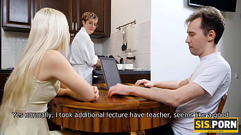 Porn slim belle copulates with her naughty stepbrother after dinner