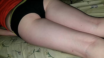 Thick white ass jiggle and cock foot rub