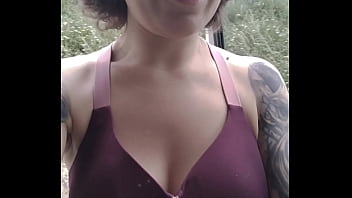 Outdoor exhibition flash boobs