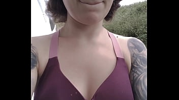 Outdoor exhibition flash boobs