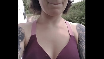 Outdoor exhibition flash boobs