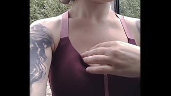 Outdoor exhibition flash boobs