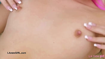 Alluring teen blonde naked close up
