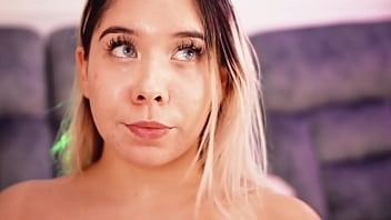 Sexy colombian with a face full of cum struts completely naked on her webcam show