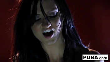 Hot brunette makes herself cum hard