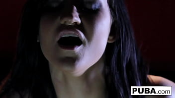 Hot brunette makes herself cum hard