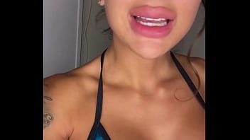 Susy gala wearing micro bikini masturbating with dildo her creamy pussy