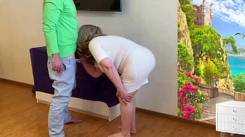 Mature housewife went outside but got a dick in the ass