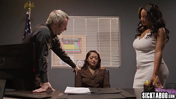 Horny babe and big dick guy enjoyed rough threesome sex