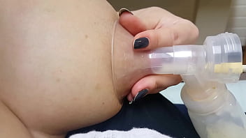 Lactating wife 34e expressing milk