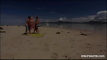 Diana gold gives two guys a handjob in this mmf threesome with a dp