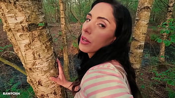 Linda del sol goes into the nature and fucks a big cock in her pussy and ass dry