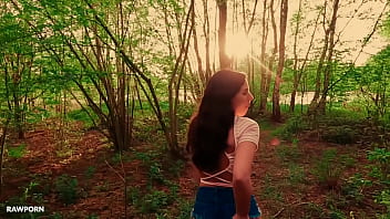 Linda del sol goes into the nature and fucks a big cock in her pussy and ass dry