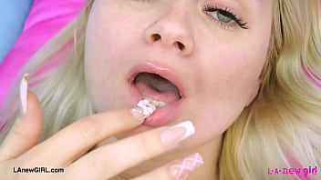 Irresistible blonde vibe naked close up