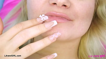 Irresistible blonde vibe naked close up