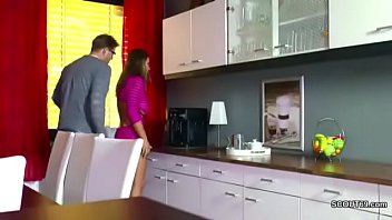 Step daddy seduce monster tit step daughter to fuck when step mom away