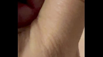 Hot nylon legs girl play with dick