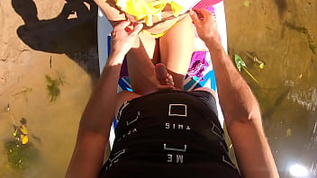 Our ship moored to the shore so that we could have a great fuck outdoor real amateur couple sex pov