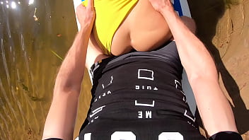 Our ship moored to the shore so that we could have a great fuck outdoor real amateur couple sex pov