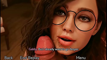 Gabby provides sexual pleasure to guest simon and sucks his big dick