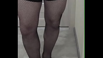 Flat chastity and high heels sissy has to practice being a woman all the time #sissy #chastity #stockings