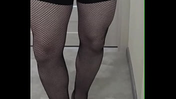 Flat chastity and high heels sissy has to practice being a woman all the time #sissy #chastity #stockings