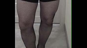 Flat chastity and high heels sissy has to practice being a woman all the time #sissy #chastity #stockings