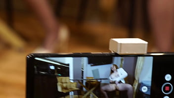 Tanya foxxx gets horny in between sets and rips pantyhose open and masturbates while i record