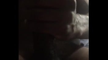 Nn strokes his big cock