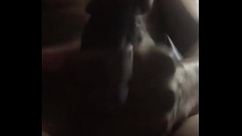 Nn strokes his big cock