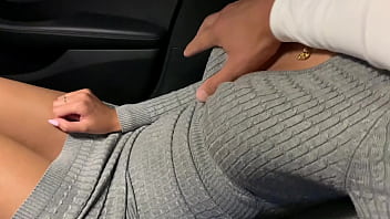 Passionate russian couple gives blowjob in a mercedes benz car in public in the woods