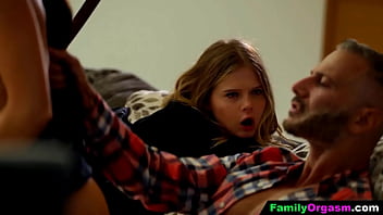 Teens wearing the school uniform fucked by their step fathers