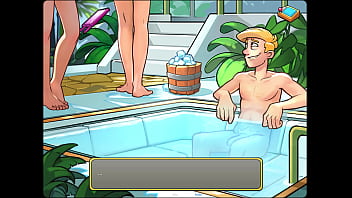 Let's play space code pink with mindy & sandy in the sauna